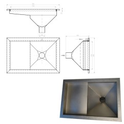 Marycamp toilet uitstorttafel  AISI304 (inbouw)