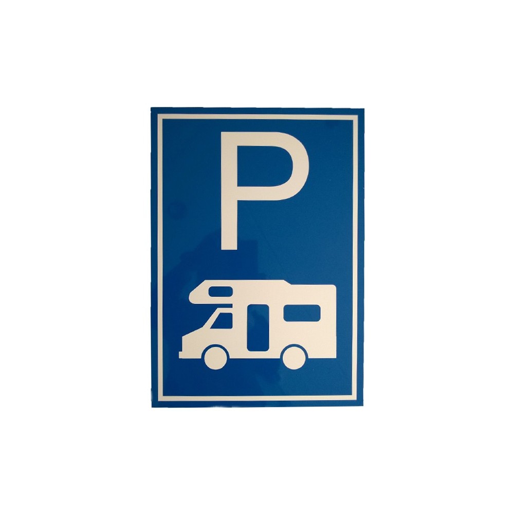 Pictogramplaat kampeerauto parkeerplaats 45x32cm Dibond