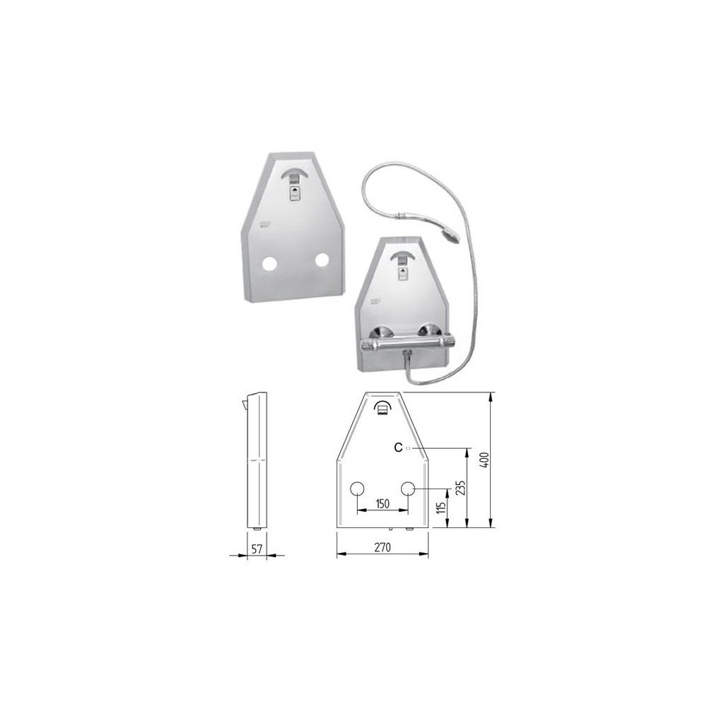 Douchepaneel Aquani ZAS6 100mm 12V AC