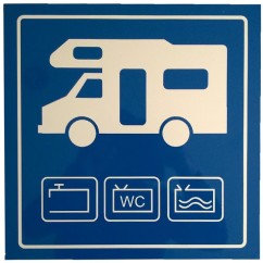 Pictogramplaat camperservice 40x40cm Dibond