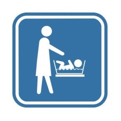 Pictogramsticker Babyverzorging, blauw/wit, 120x120mm