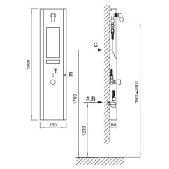 Douchepaneel Aquani AUS3P 12V AC PULS