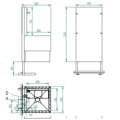 Marycamp toilet uitstorttafel VLK04NW (vrijstaand)