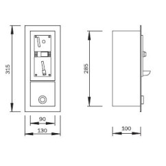 Wandinbouw muntslot MAD1 SMART- set met Euro-muntinworp