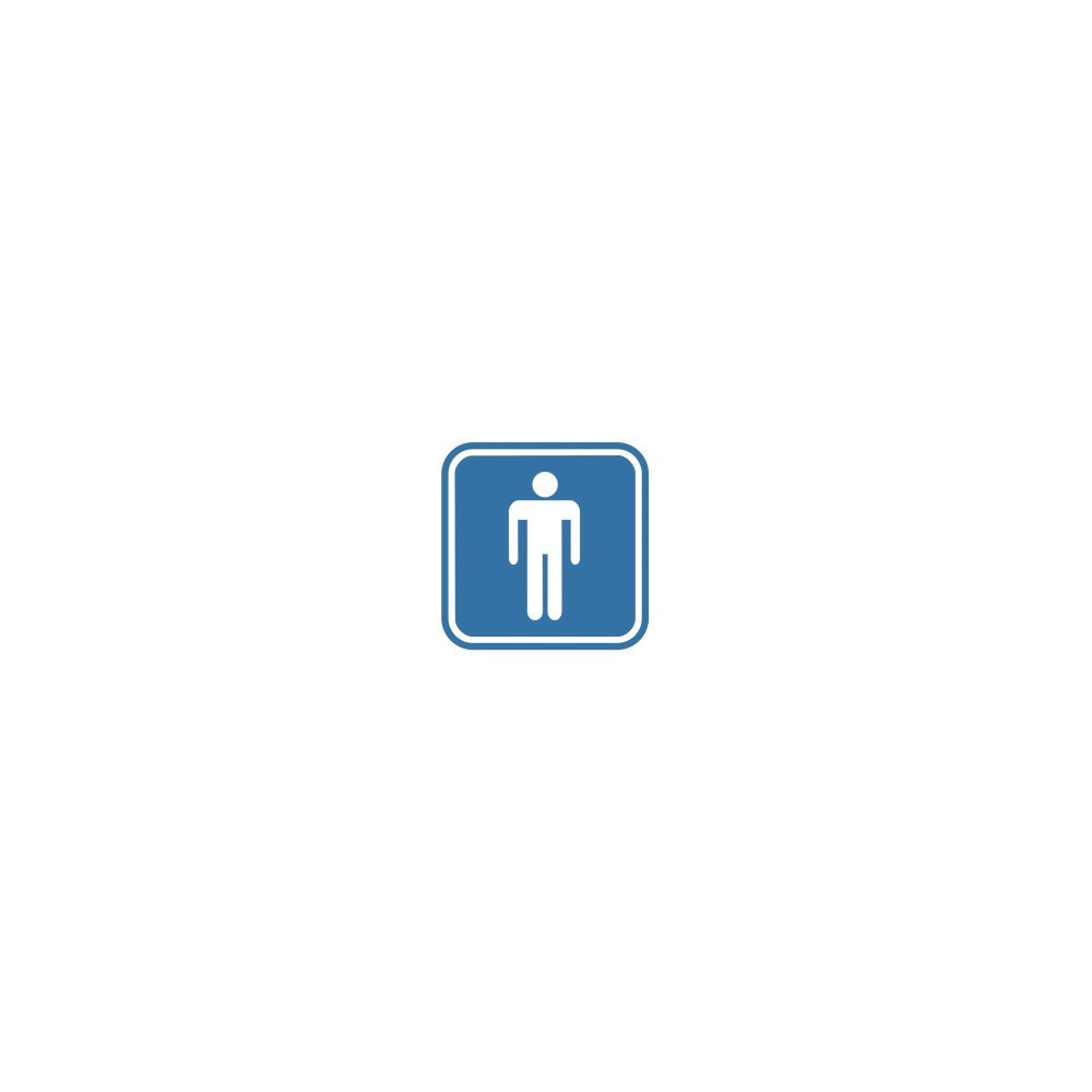 Pictogramsticker Man, blauw/wit, 120x120mm