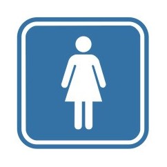 Pictogramsticker Vrouw, blauw/wit, 120x120mm