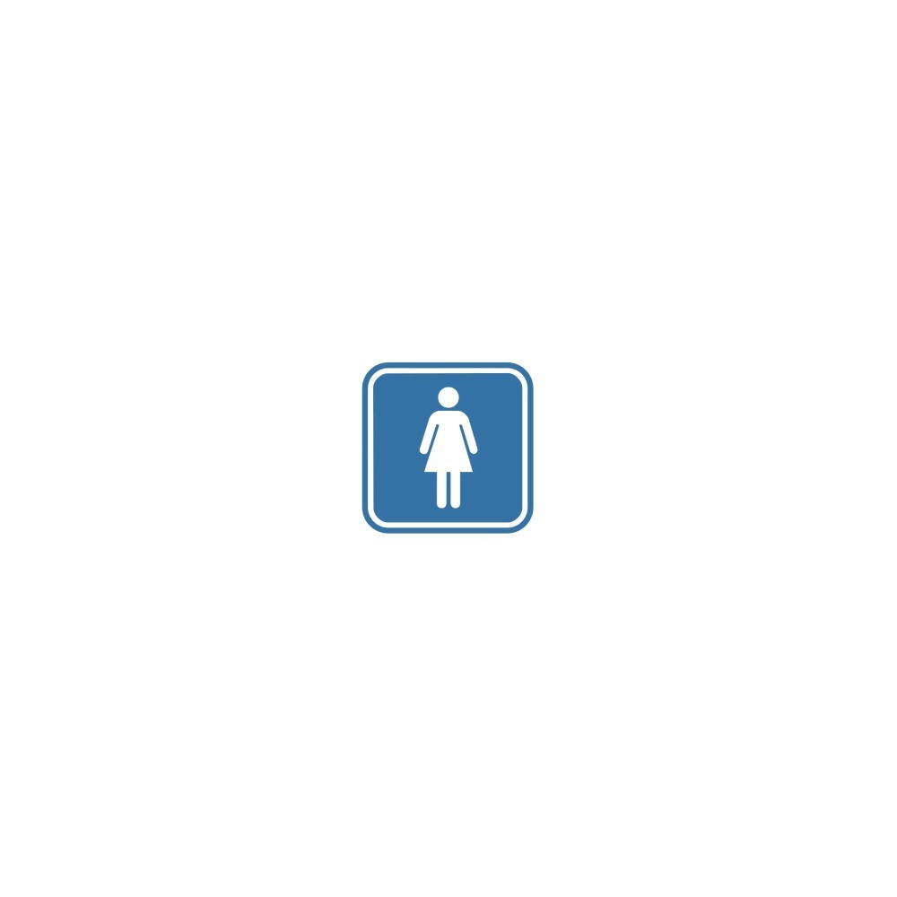 Pictogramsticker Vrouw, blauw/wit, 120x120mm